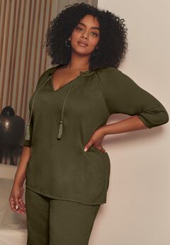 Knit Gauze Peasant Tunic