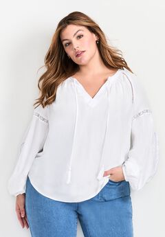 Embroidered Peasant Blouse