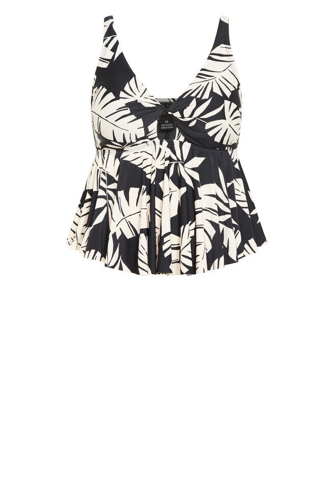 Palma Print Tankini - black, BLACK, alternate image number null