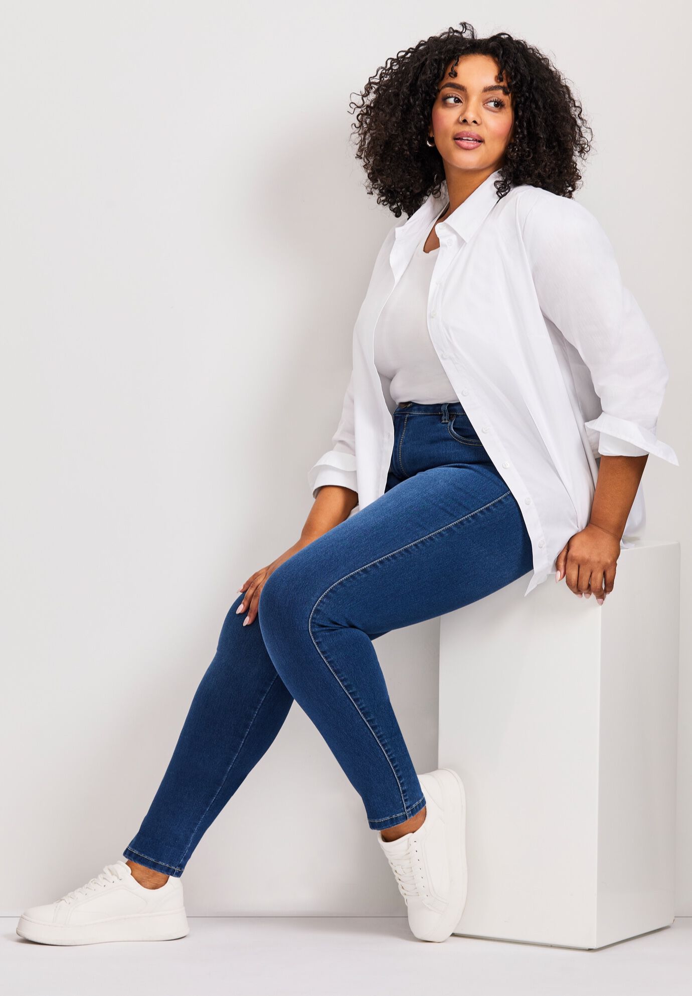 Butter Denim Skinny Jean, MID WASH, alternate image number 2