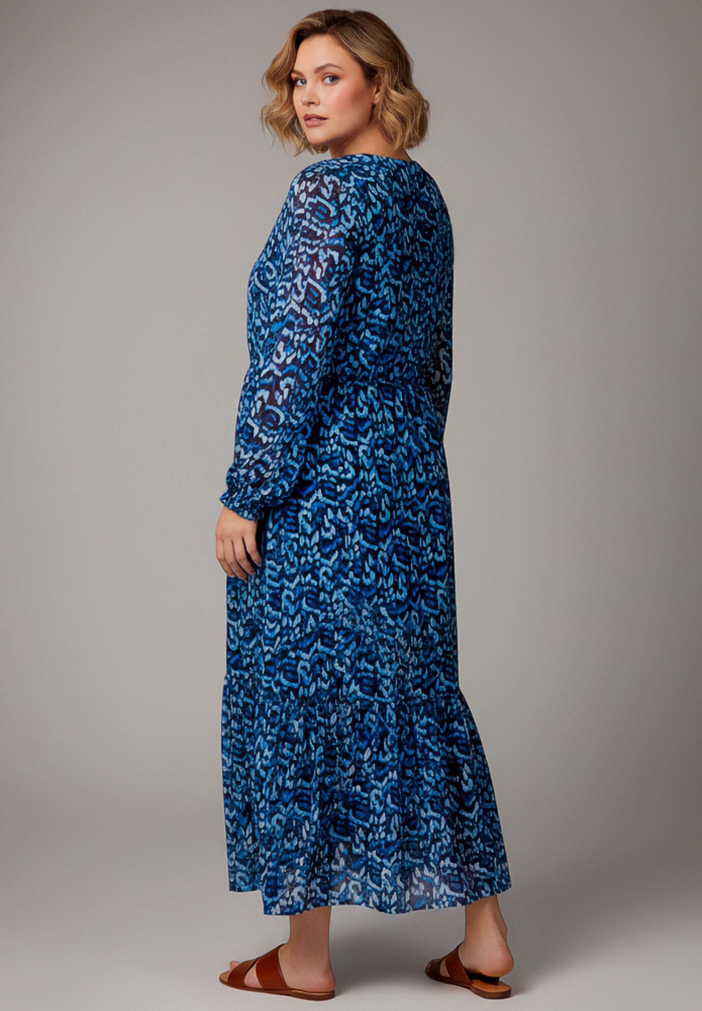 Maxi Tiered Dress, BLUE BRUSH TIDE, alternate image number 2