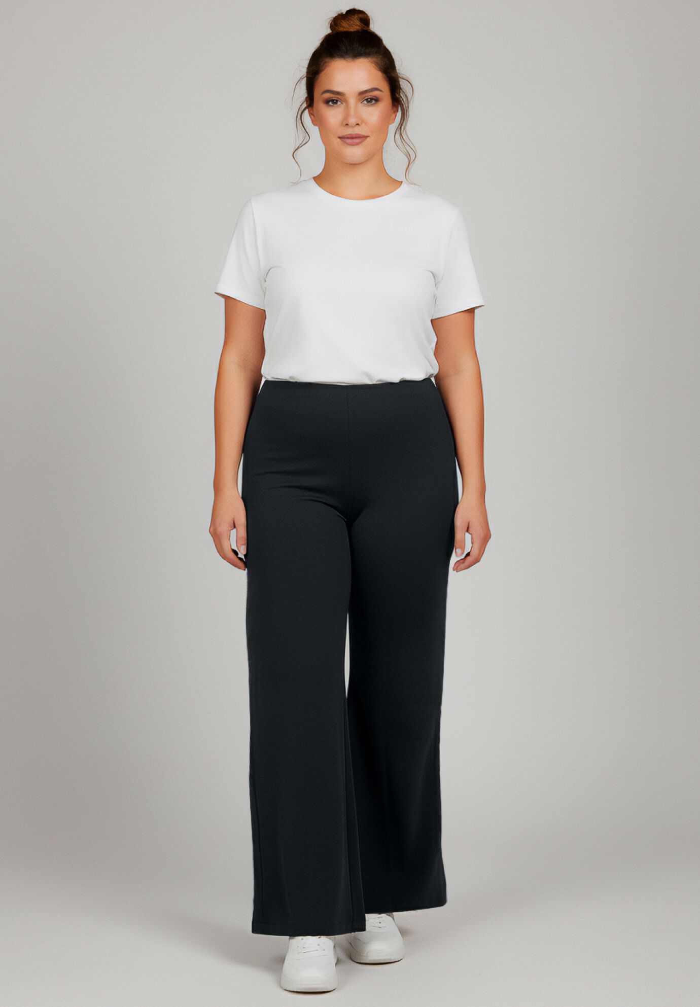 Ponte Wide Leg Pant, BLACK, alternate image number 2