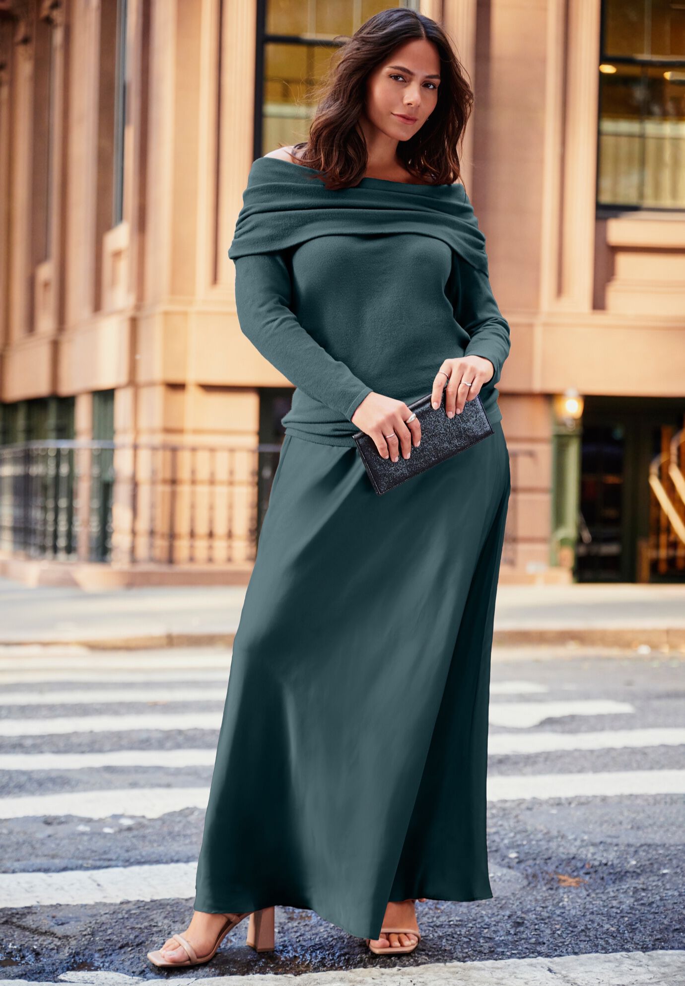 Maxi Slip Skirt, MYSTIC PINE, on-hover image number 1
