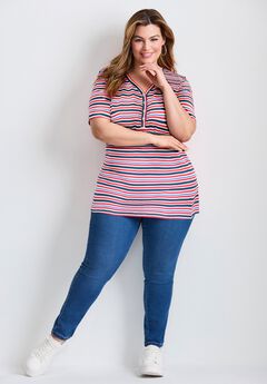 Short Sleeve Henley Tunic