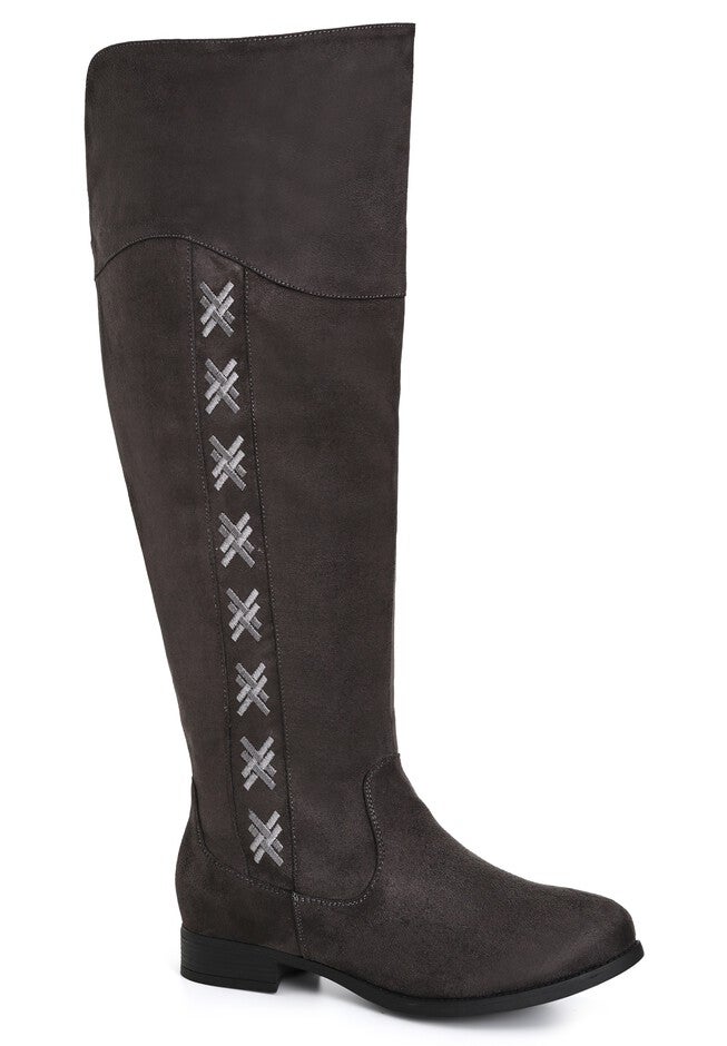 WIDE FIT Nadia Grey Tall Boot, GREY, hi-res image number null