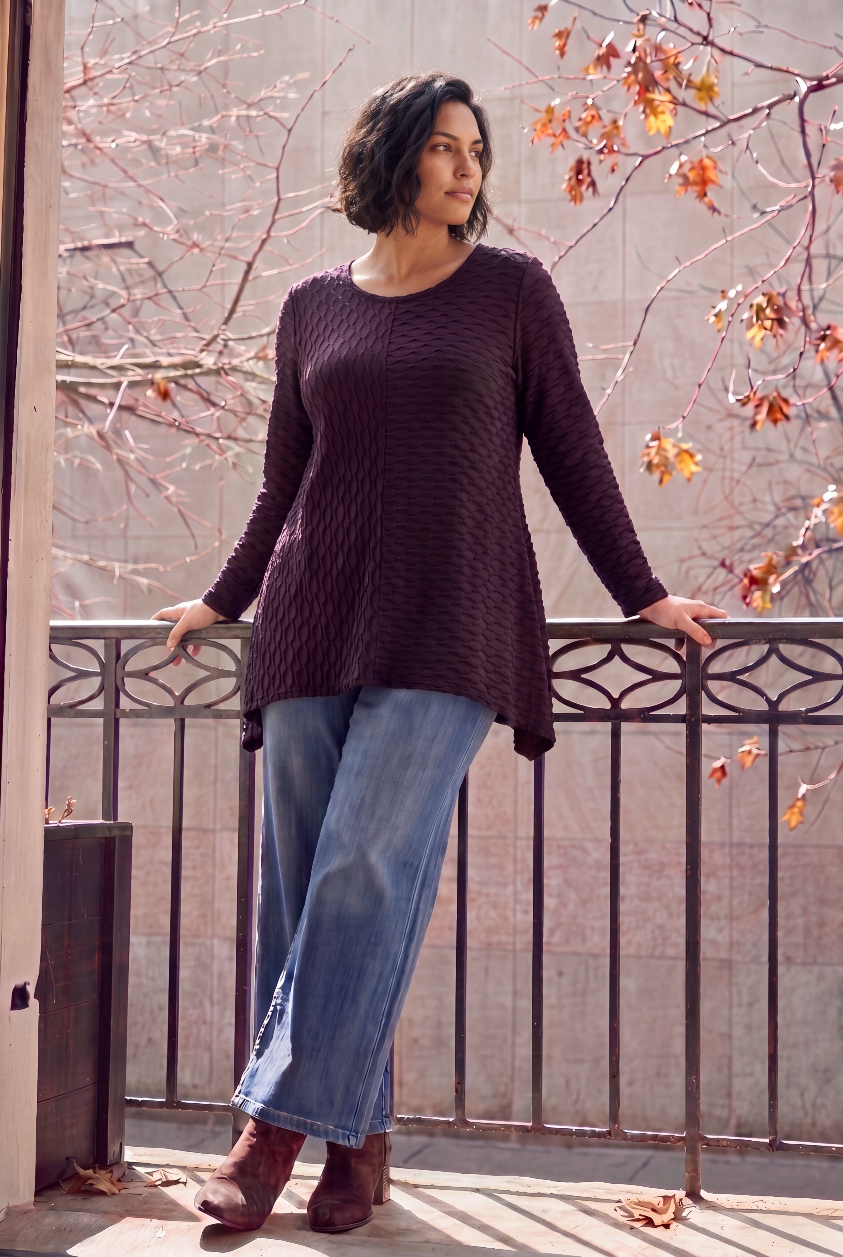 Tiarne Textured Tunic, MULBERRY, hi-res image number 0