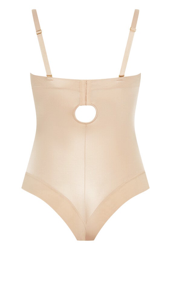 Smooth & Chic Strapless Bodysuit - latte, BROWN, alternate image number 5