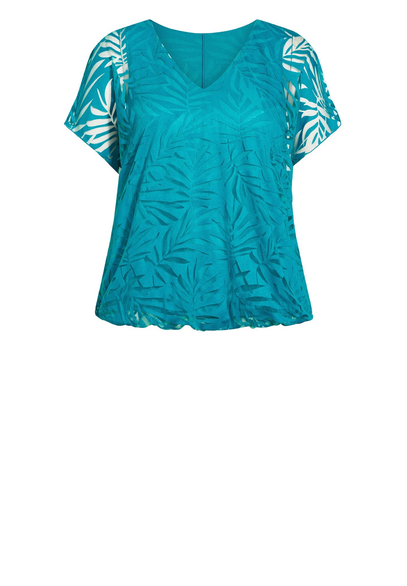 Elora Burnout Top, TEAL, alternate image number 4