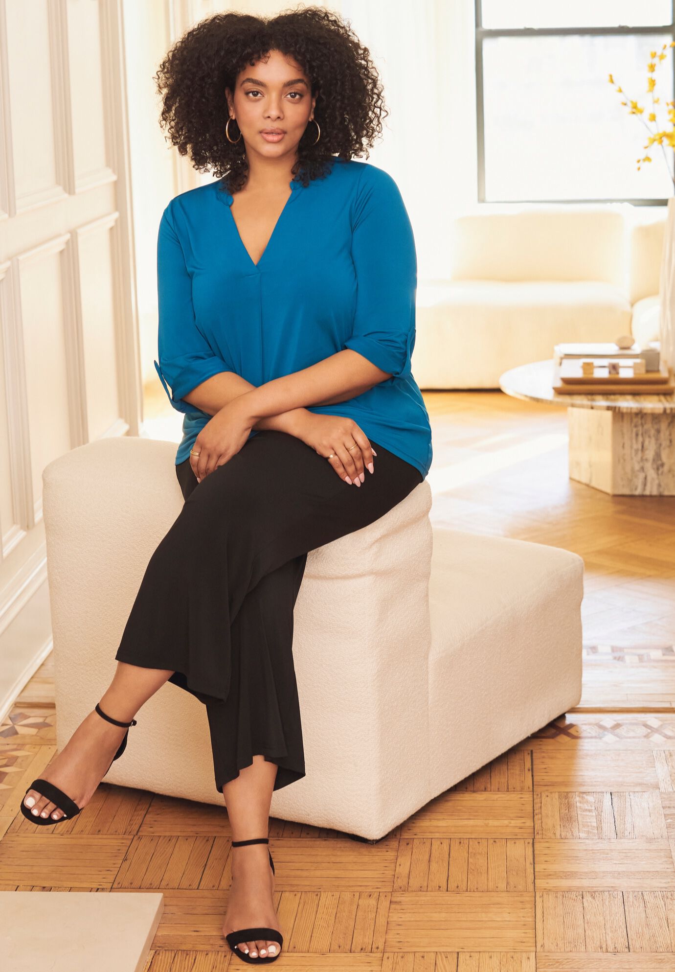 Audrey Wide Leg Pant, BLACK, alternate image number 5