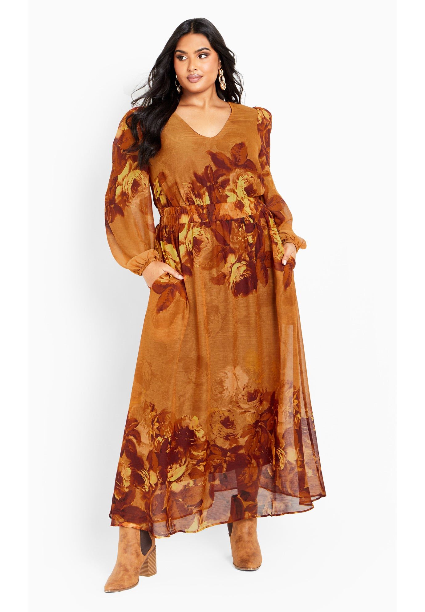 Neve Maxi Dress, BRONZE BLOOM, hi-res image number 0