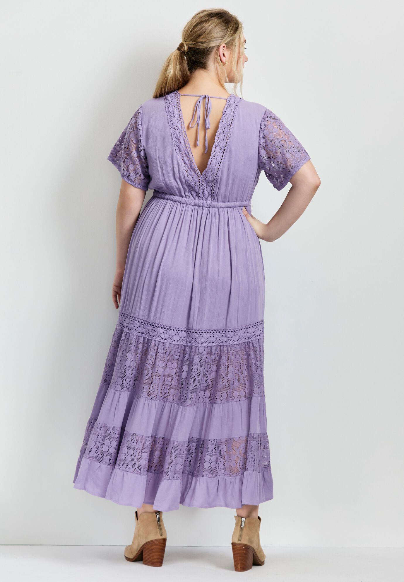 Raven Lace Maxi Dress, LILAC, alternate image number 2