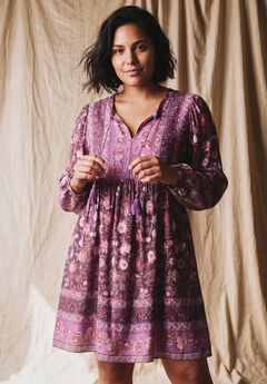 Livvy Boho Border Print Mini Dress