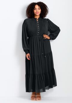 Jasmine Long Sleeve Tiered Maxi Dress