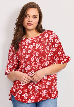 Crew Ruffle Hem Top