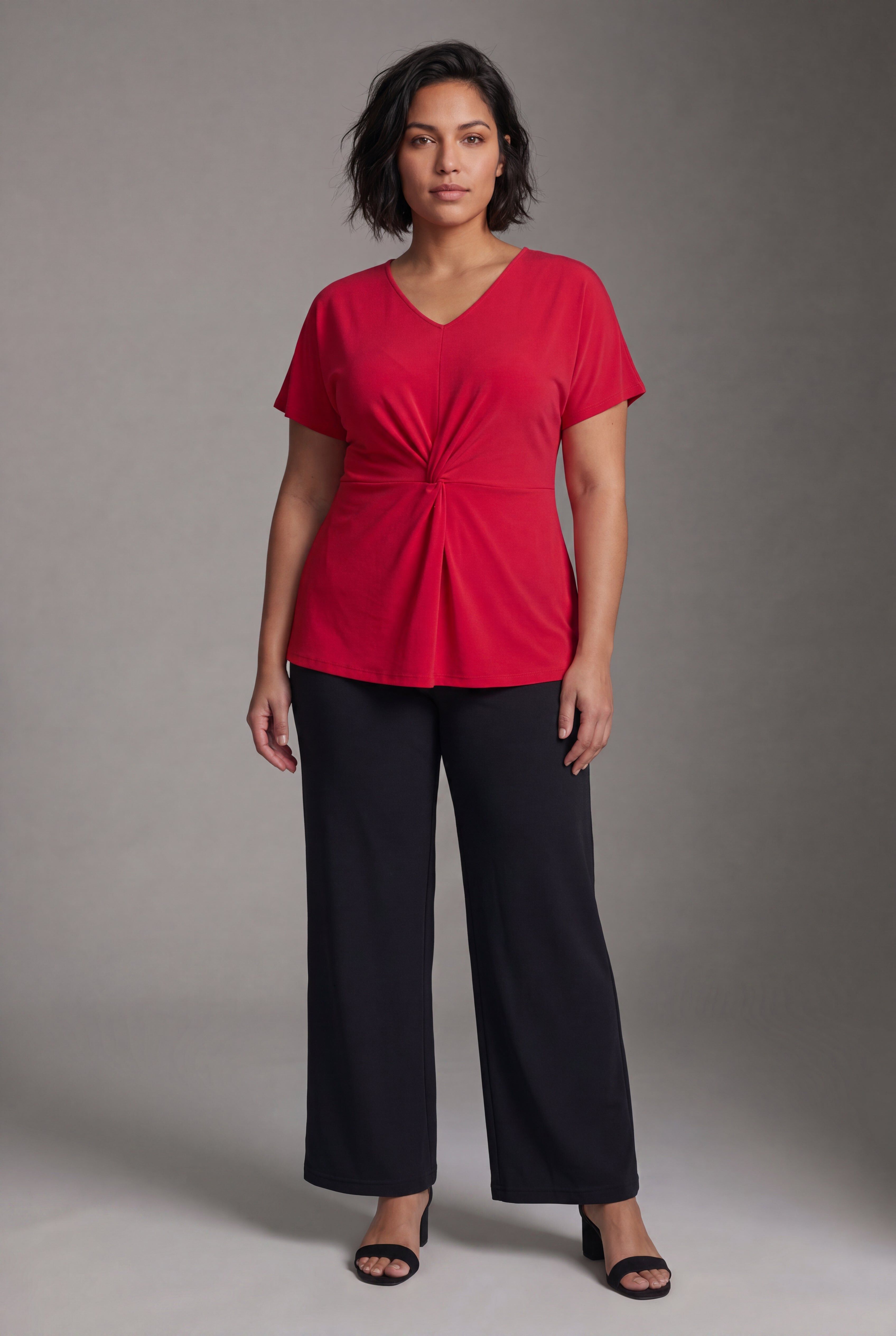 Audrey Twist Knot Top, VIBRANT RED, hi-res image number 0