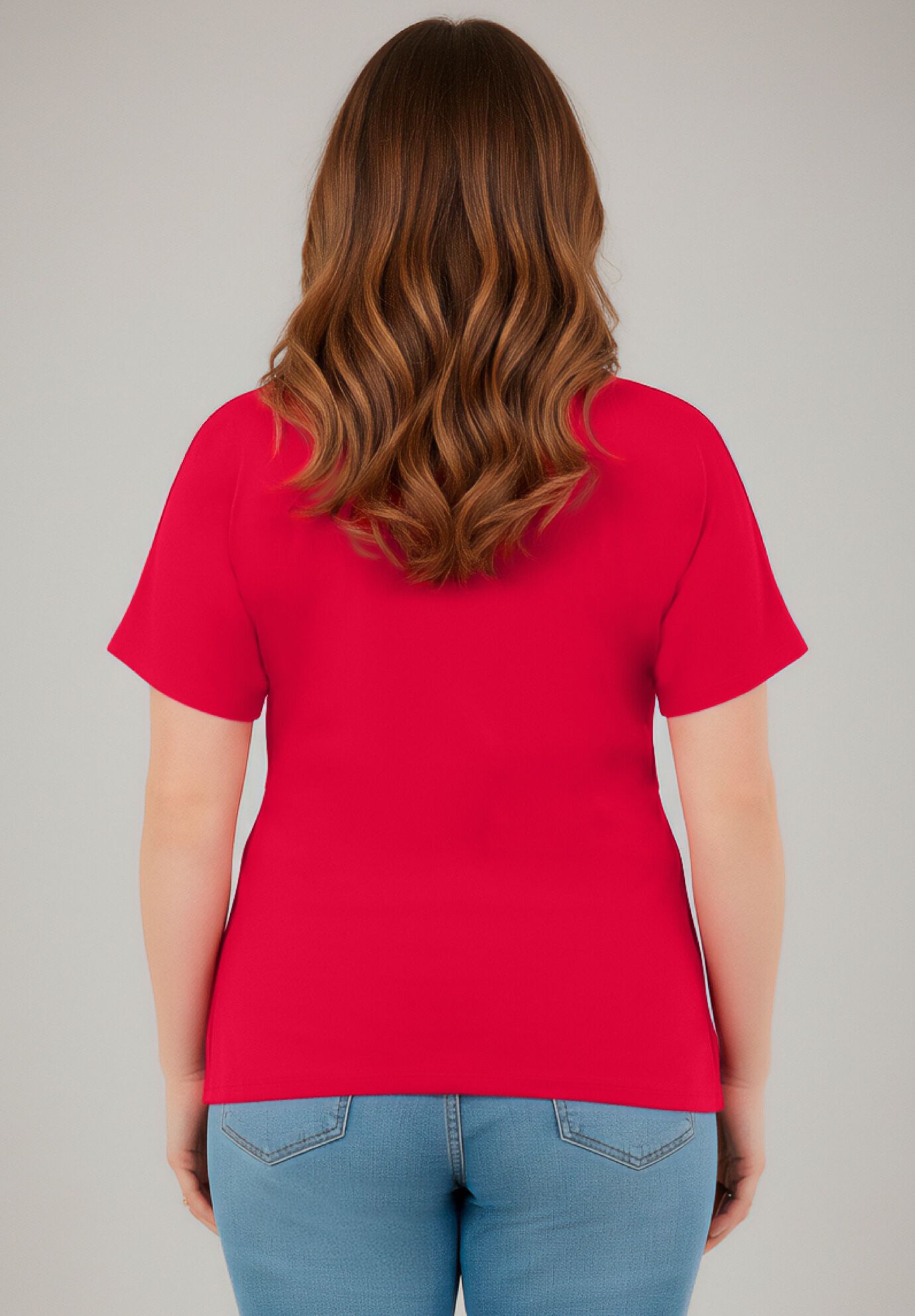Audrey Twist Knot Top, VIBRANT RED, alternate image number 2