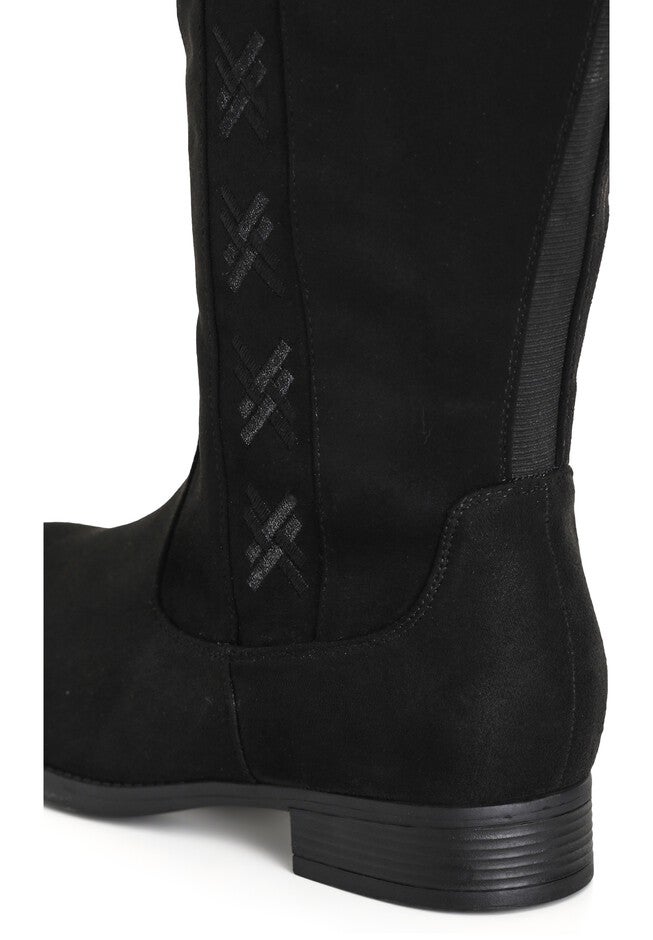 WIDE FIT Nadia Grey Tall Boot, BLACK, alternate image number null