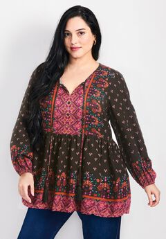 Cara Blouson Peasant Blouse