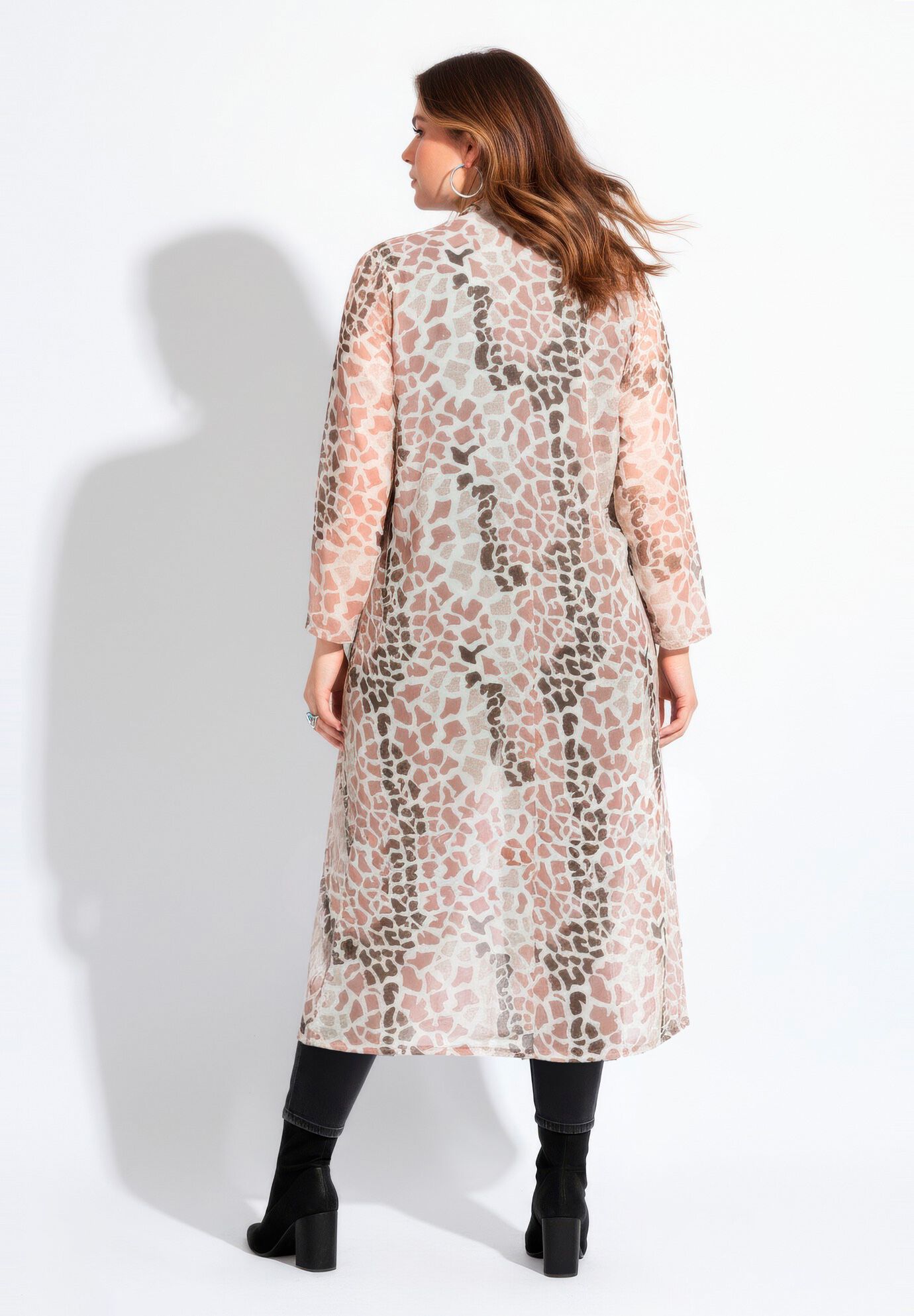 Long Sleeve Mesh Duster, NEUTRAL SAVANNA, alternate image number 2
