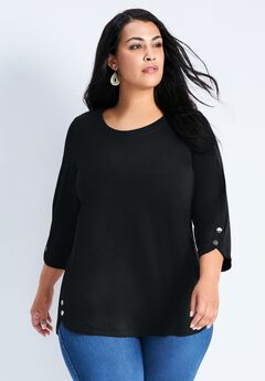 Sabrina Button Detail Top