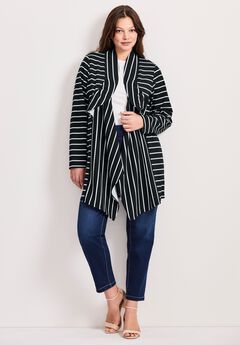 Striped Cascade Cardigan