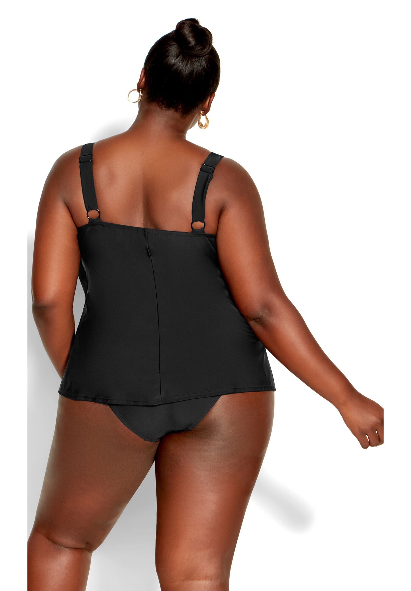 V Tiered Tankini Top, BLACK, on-hover image number 1