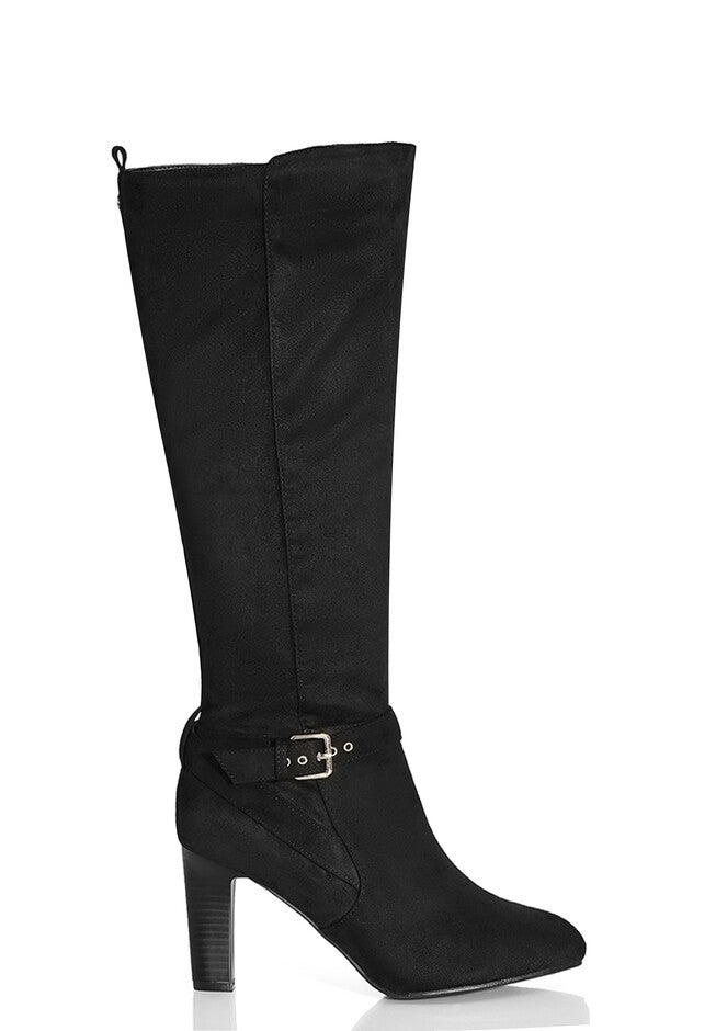 WIDE FIT Tara Knee Boot - black, BLACK, on-hover image number 1