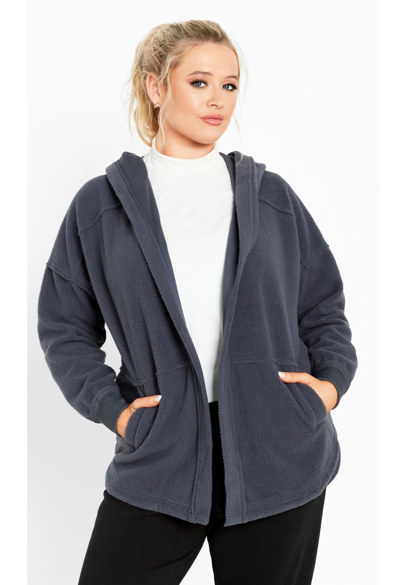 Weekender Hooded Fleece Jacket, STEEL, alternate image number 7