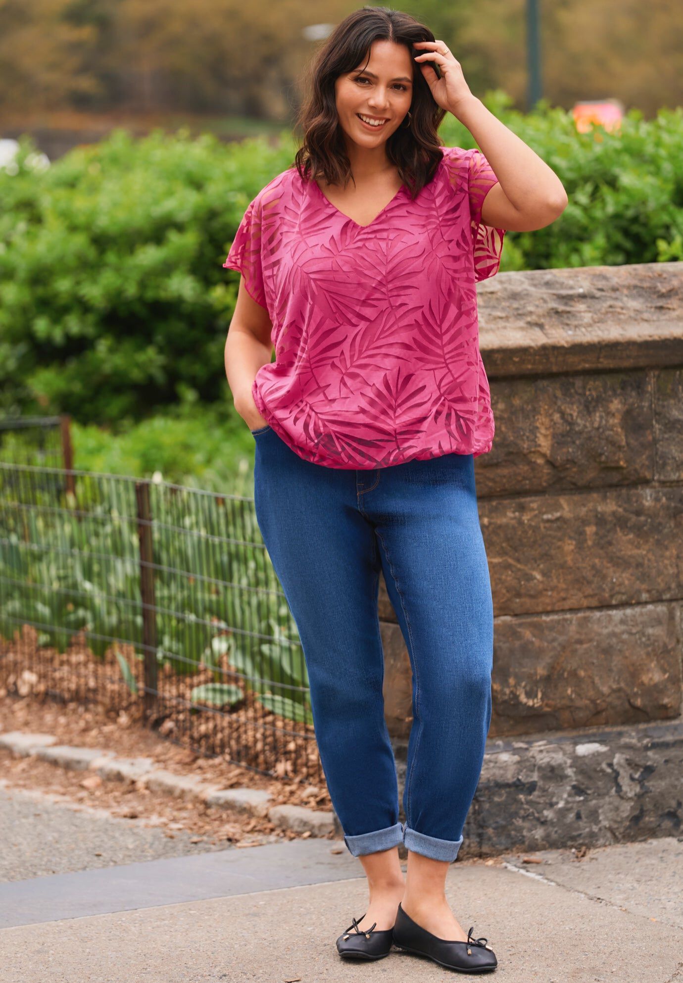 Elora Burnout Top, MAGENTA, hi-res image number 0