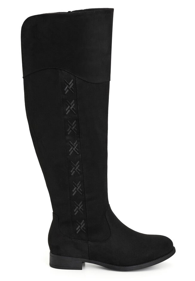 WIDE FIT Nadia Grey Tall Boot, BLACK, on-hover image number null