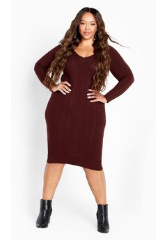 Plus Size Long Sleeve Midi Dresses