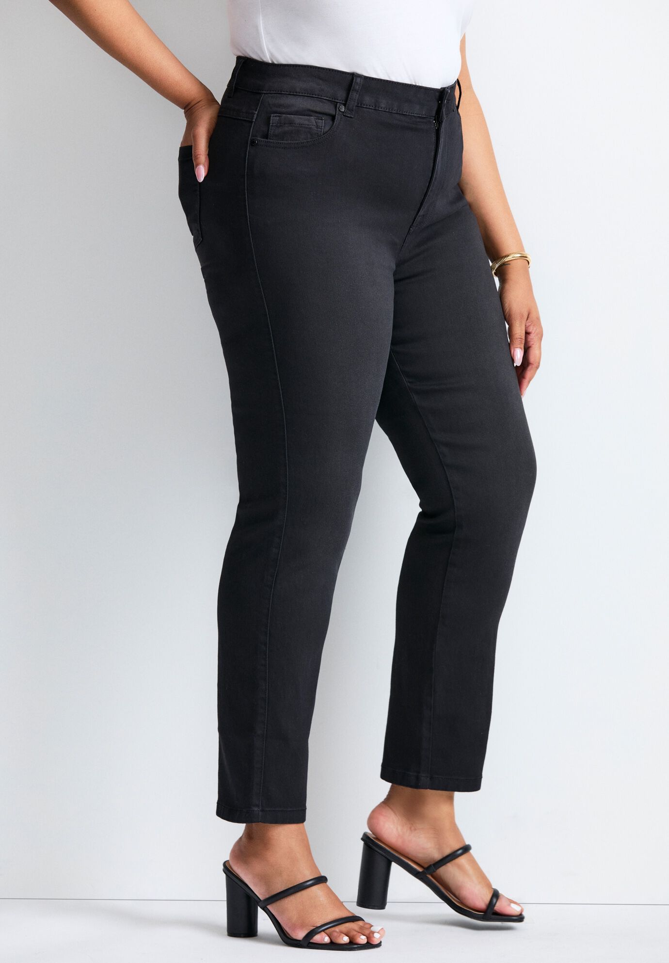 Butter Denim Straight Leg Jean, BLACK, alternate image number 2