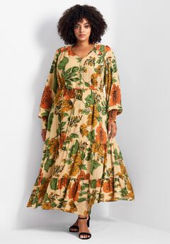 Second Nature Blouson Sleeve Maxi Dress