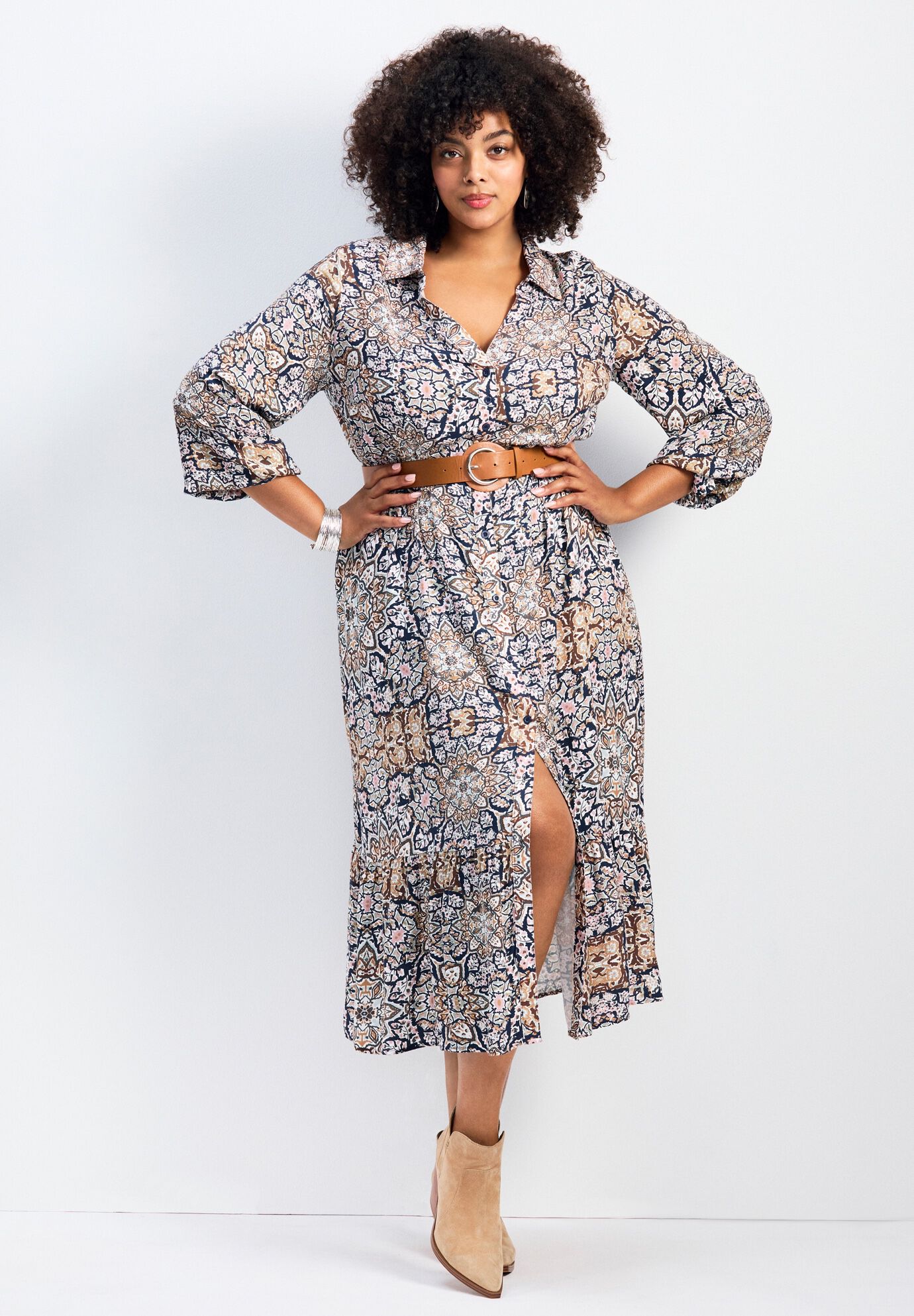 Averie Shirtdress with Belt, WILD FRONTIER, hi-res image number 0