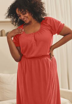 Knit Gauze Puffed Sleeve Top