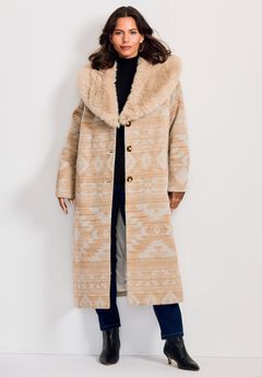Faux Fur Trim Coat