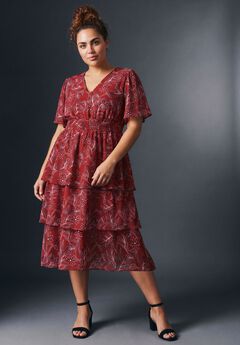 Tiered Flutter Maxi Dress