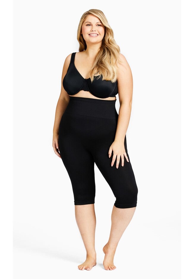 Seamless Hi Waist Capri, BLACK, hi-res image number 0