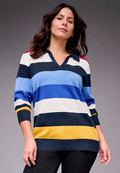 Colorblock Polo Sweater