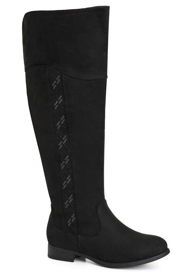 WIDE FIT Nadia Grey Tall Boot, BLACK, hi-res image number null