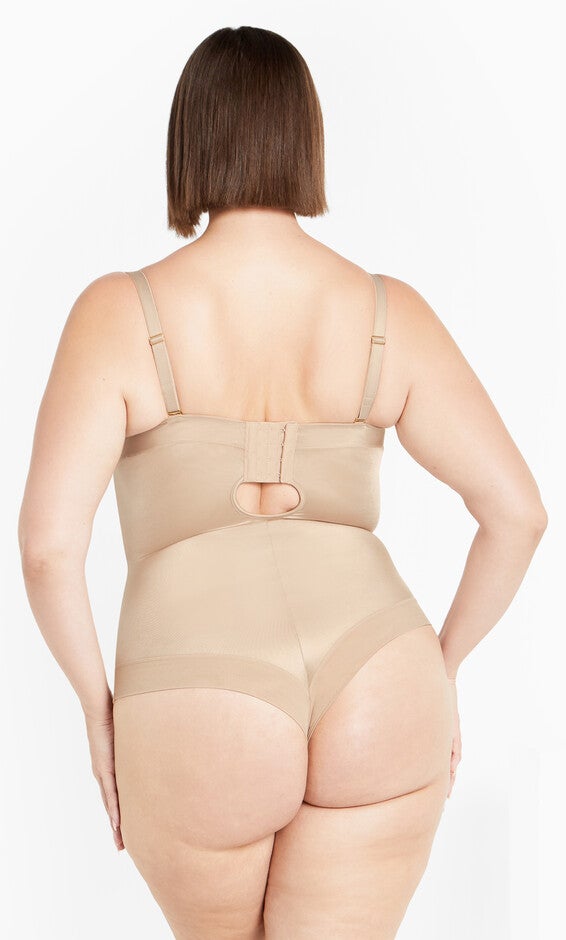 Smooth & Chic Strapless Bodysuit - latte, BROWN, alternate image number 1
