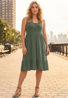 Button Detail Tank Dress