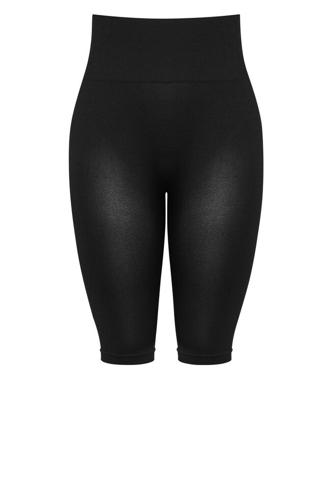 Seamless Hi Waist Capri, BLACK, alternate image number 2