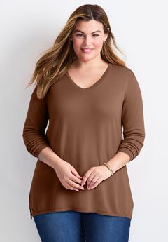 V-Neck Tunic Sweater