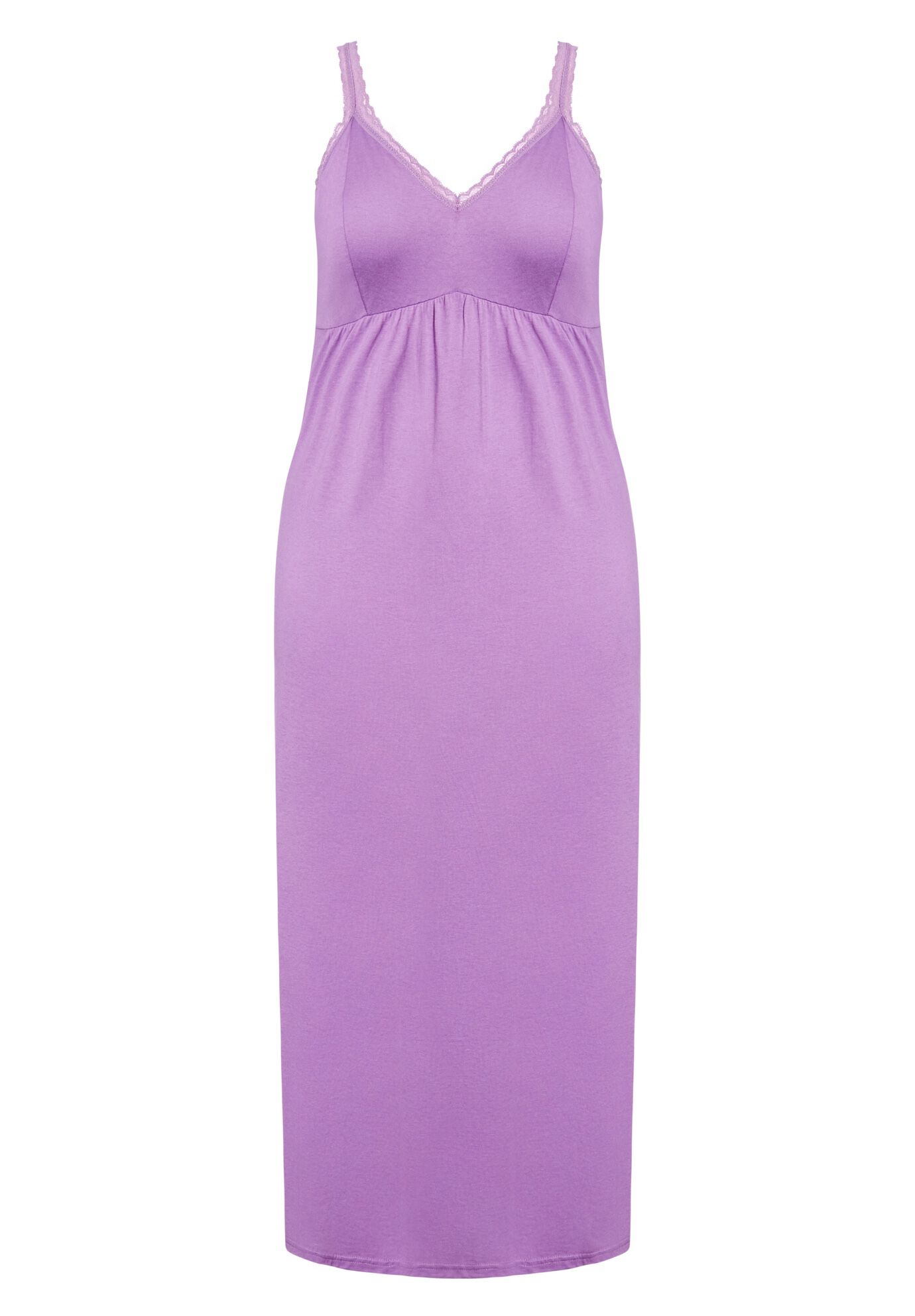 Lace Trim Maxi Sleep Dress, DEWBERRY, alternate image number 2