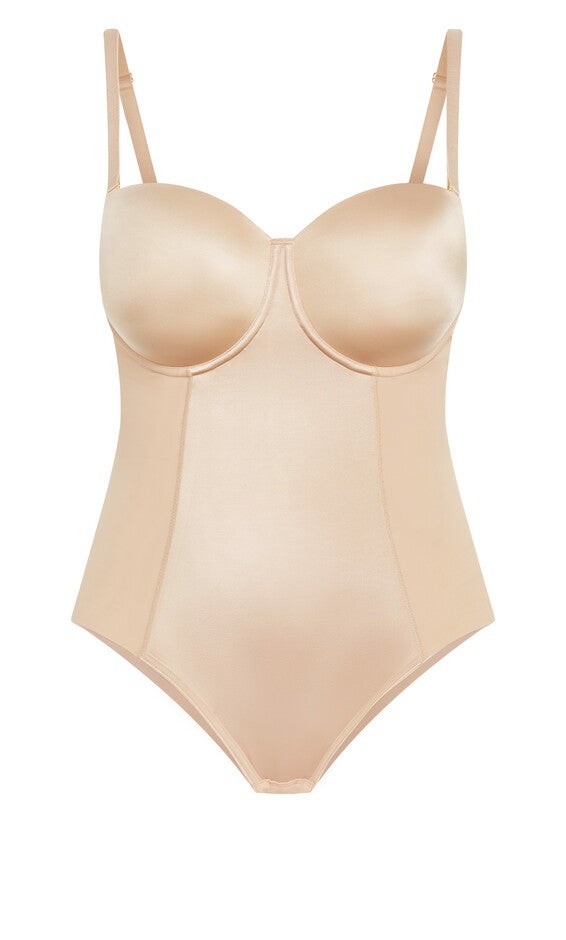 Smooth & Chic Strapless Bodysuit - latte, BROWN, alternate image number 4