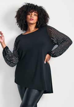 Glitz Embellished Sleeve Tunic