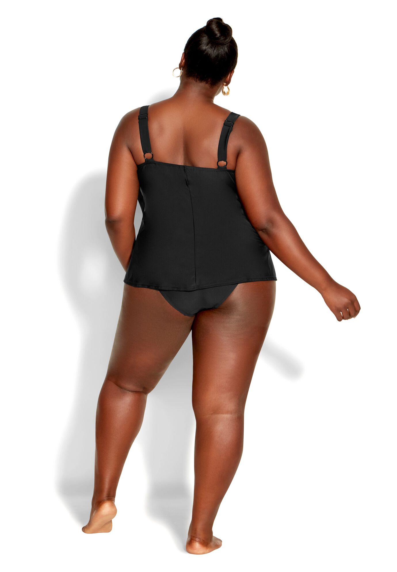 V Tiered Tankini Top, BLACK, alternate image number 3