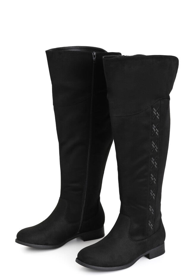 WIDE FIT Nadia Grey Tall Boot, BLACK, alternate image number null