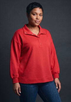French Terry Quarter Snap Pullover